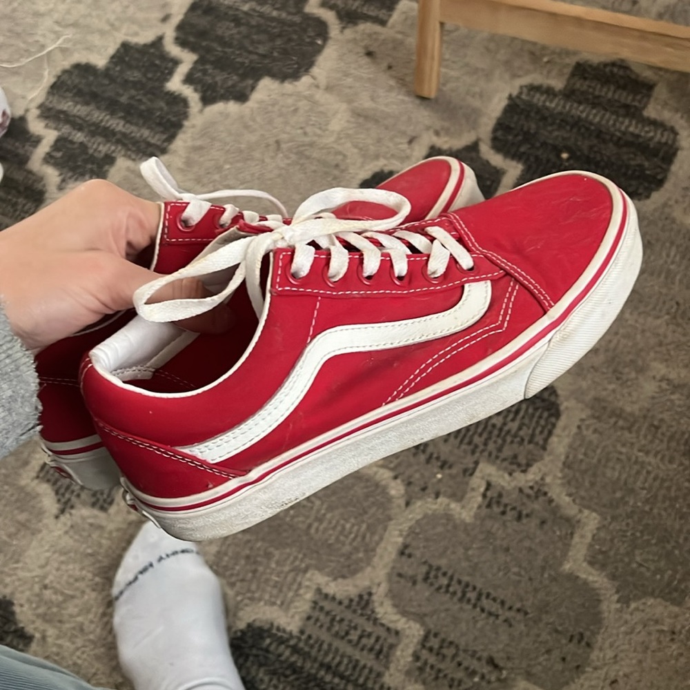 Red Laced Vans - Picture 2 of 3